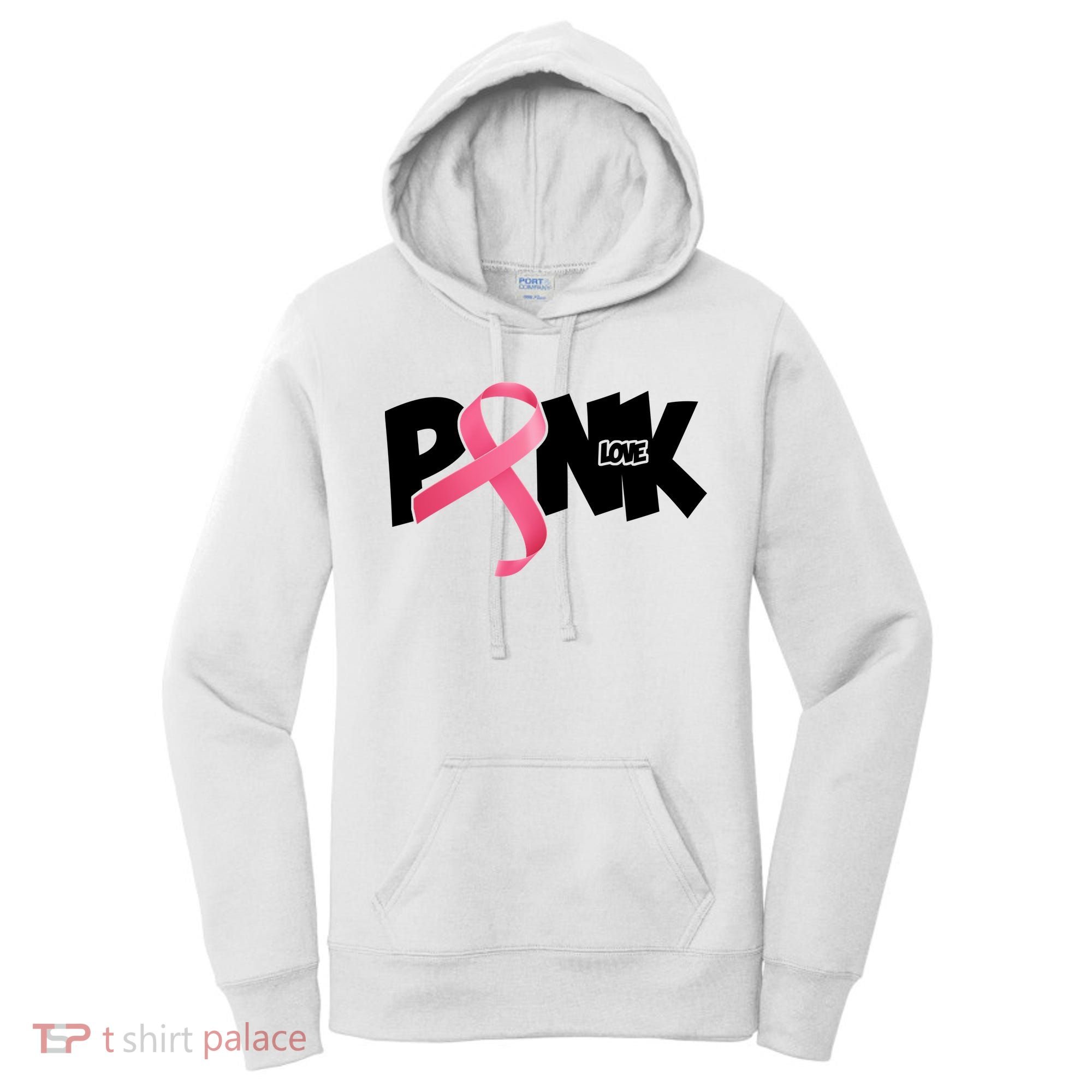 Pink Love Breast Cancer Ribbon Women's Hoodie