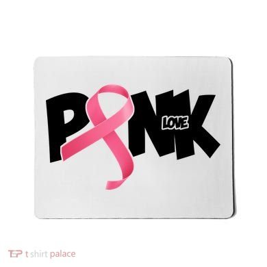 Pink Love Breast Cancer Ribbon Mousepad