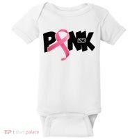 Pink Love Breast Cancer Ribbon Baby Bodysuit thumb 0