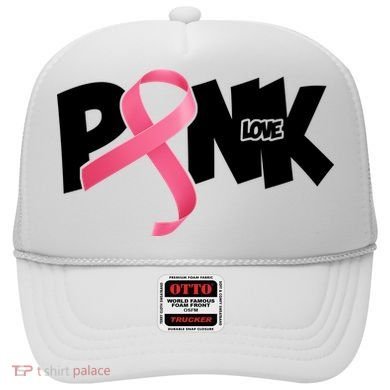 Pink Love Breast Cancer Ribbon Hat