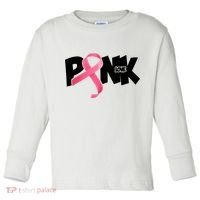 Pink Love Breast Cancer Ribbon Toddler Long Sleeve Shirt thumb 0