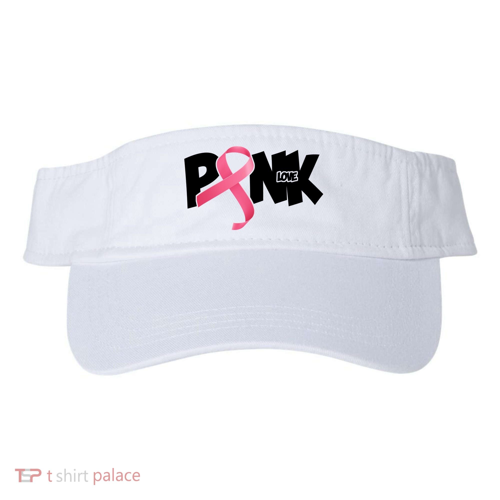 Pink Love Breast Cancer Ribbon Visor