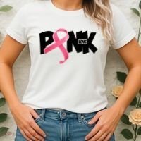 Pink Love Breast Cancer Ribbon Women's T-Shirt thumb 2