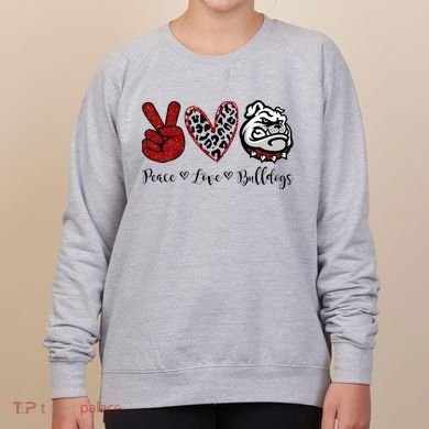 Peace Love Bulldogs Women's Sweatshirt