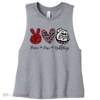 Peace Love Bulldogs Women's Racerback Cropped Tank thumb 0