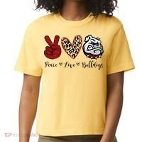 Peace Love Bulldogs Comfort Colors Boxy T-Shirt thumb 0