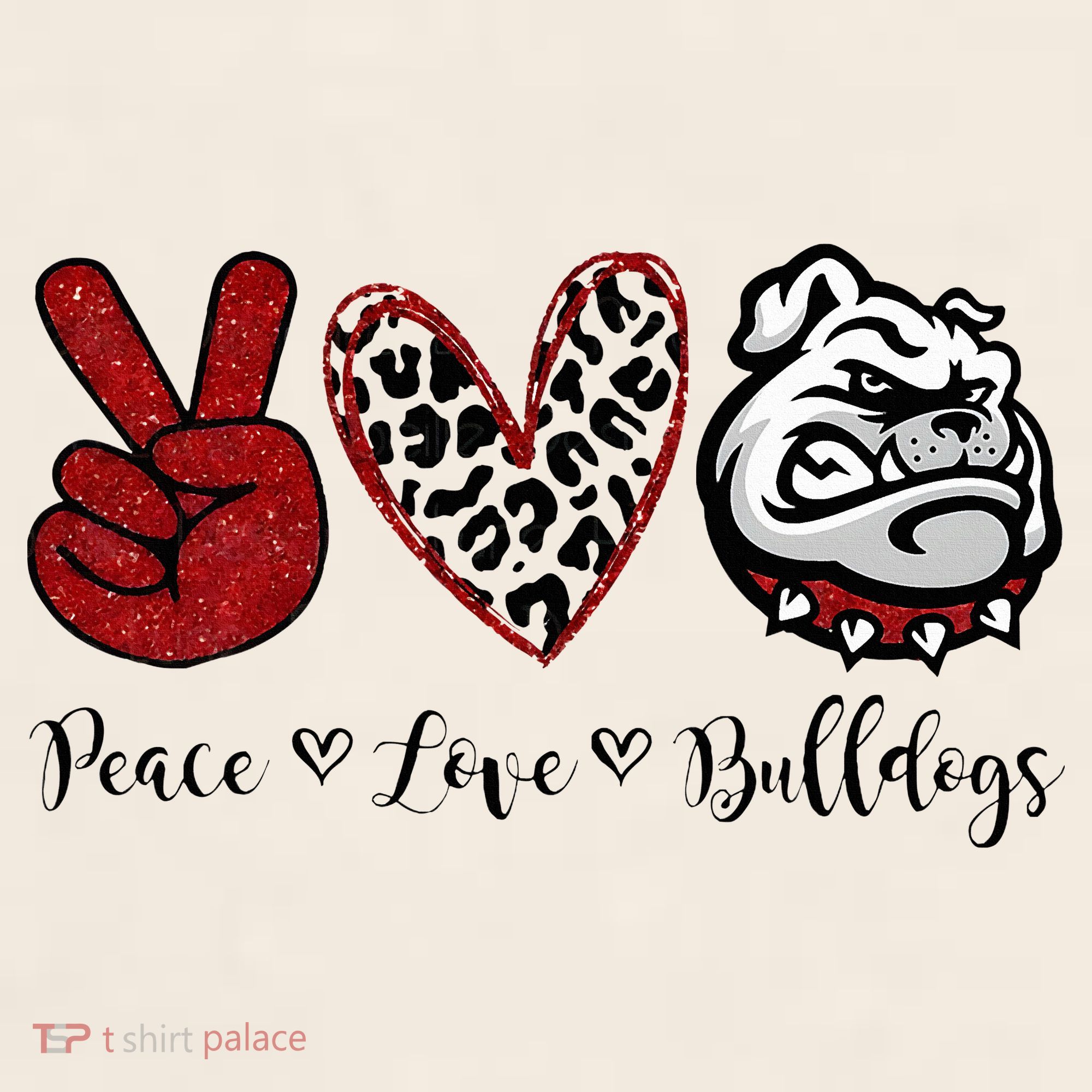 Peace Love Bulldogs Garment-Dyed Women's Muscle Tee