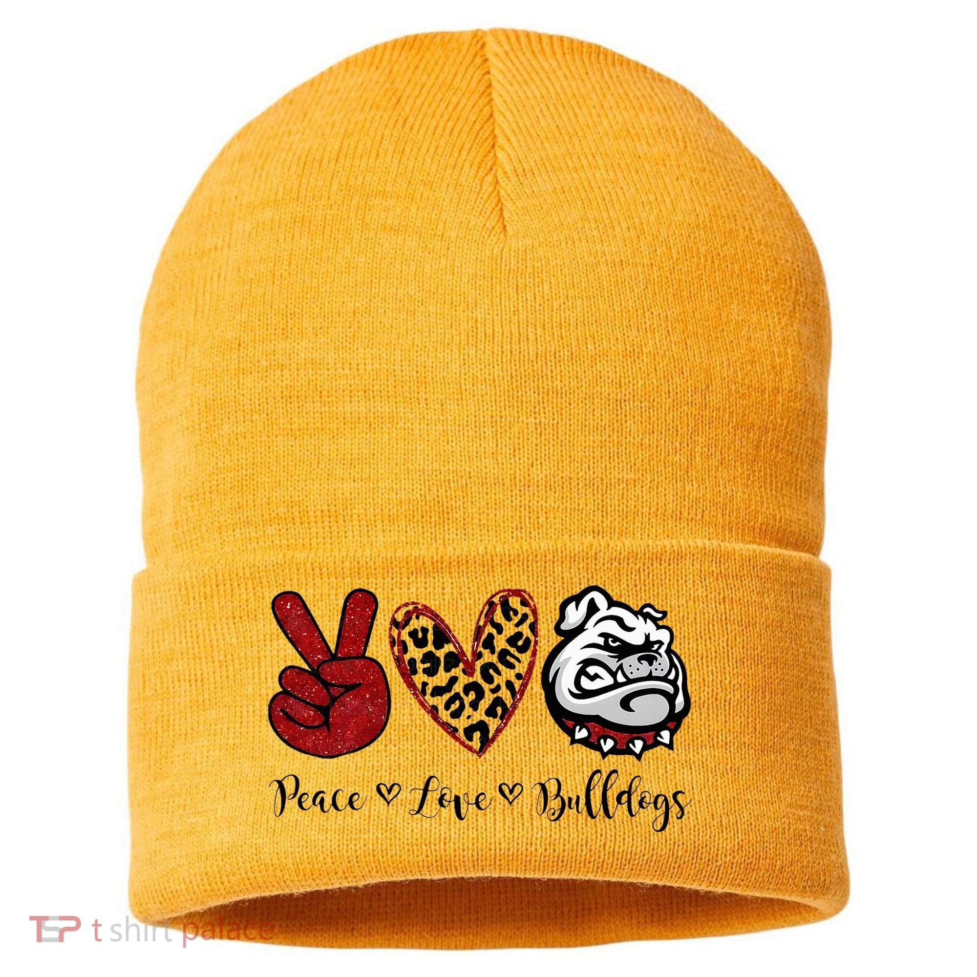 Peace Love Bulldogs Sustainable Knit Beanie