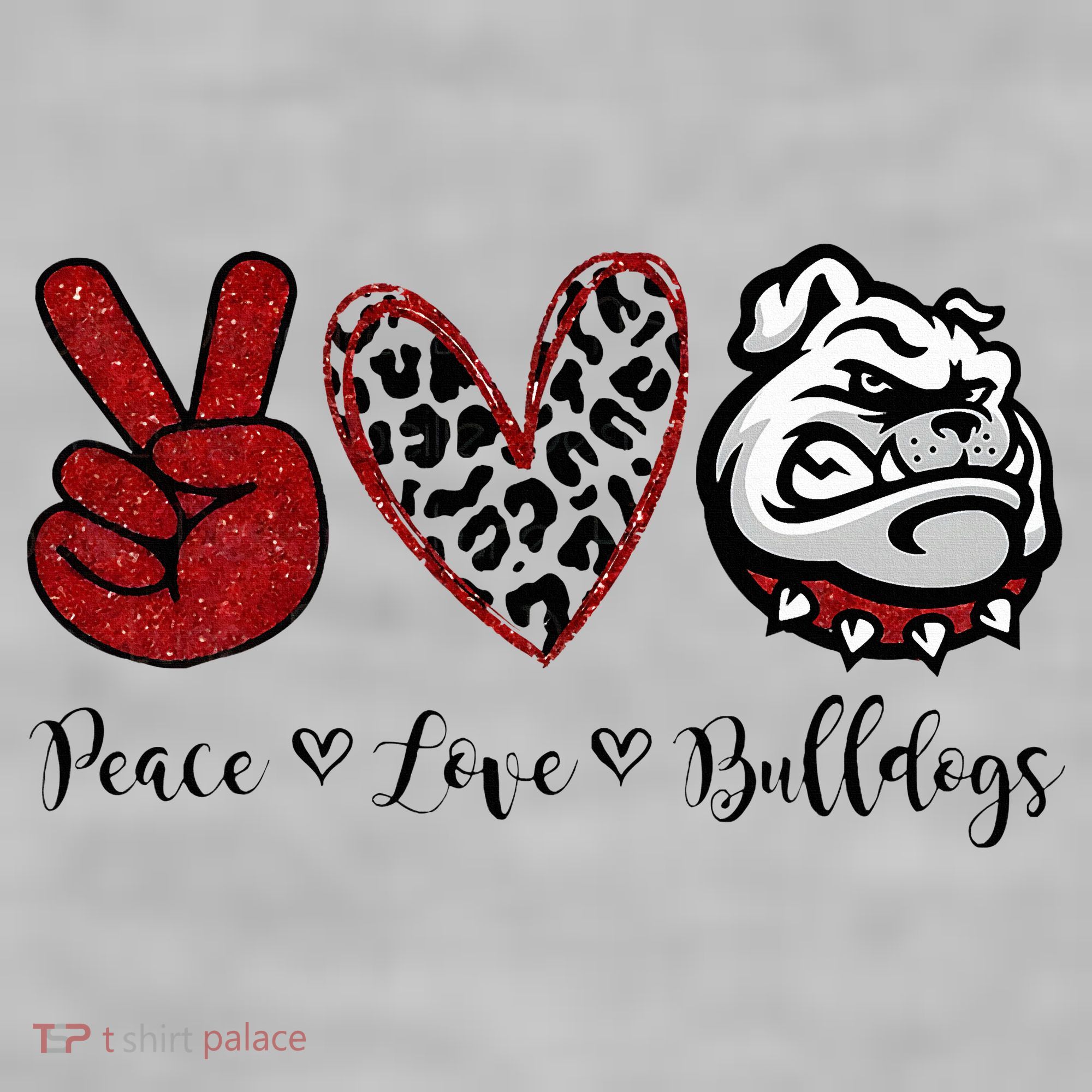 Peace Love Bulldogs Ladies PosiCharge Tri-Blend Wicking Tank