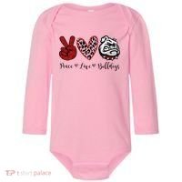 Peace Love Bulldogs Baby Long Sleeve Bodysuit thumb 0