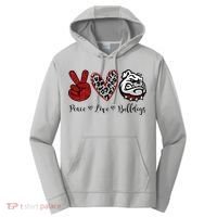 Peace Love Bulldogs Performance Fleece Hoodie thumb 0