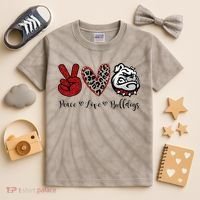 Peace Love Bulldogs Kids Tie-Dye T-Shirt thumb 2