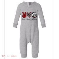 Peace Love Bulldogs Infant Fleece One Piece thumb 0