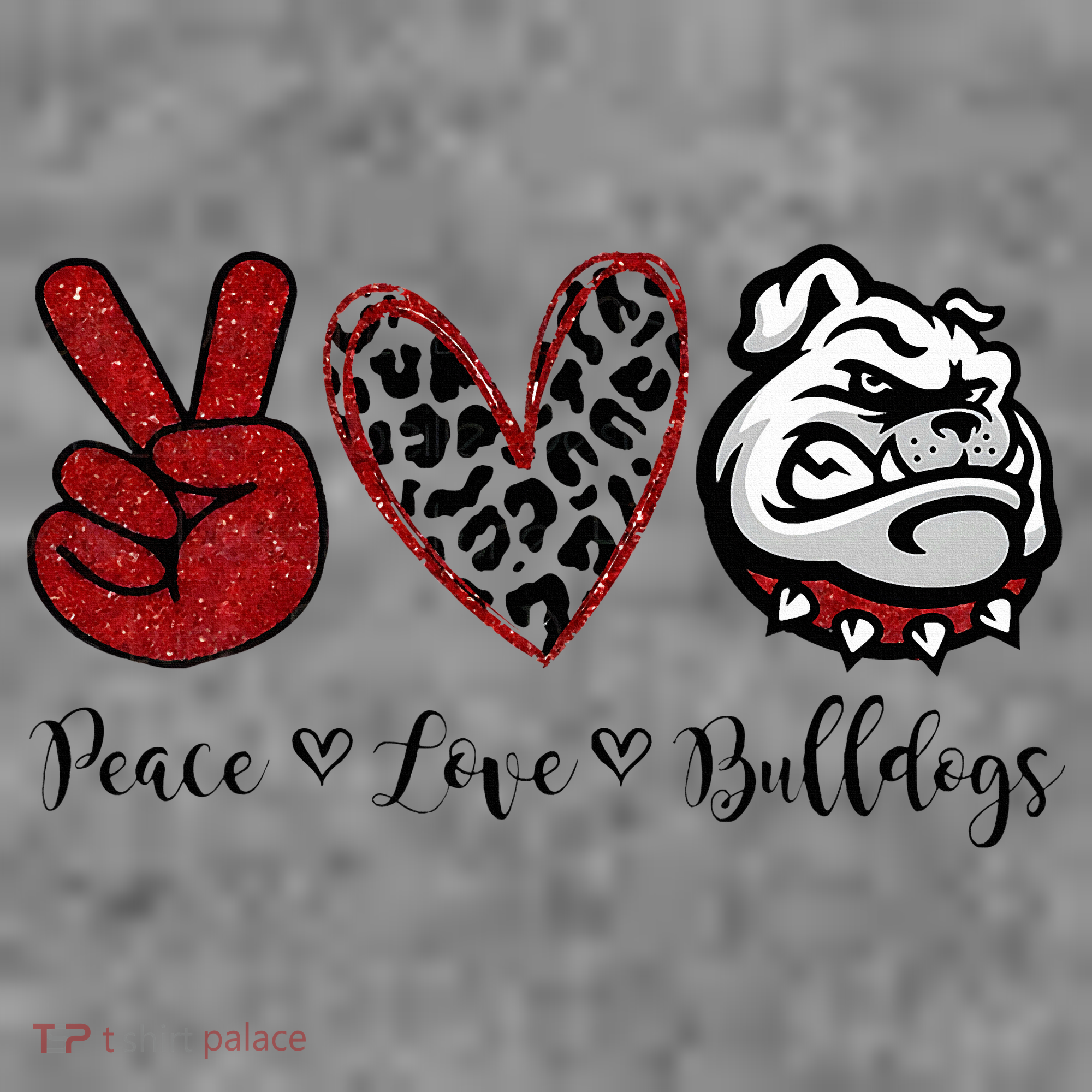 Peace Love Bulldogs Toddler Hoodie