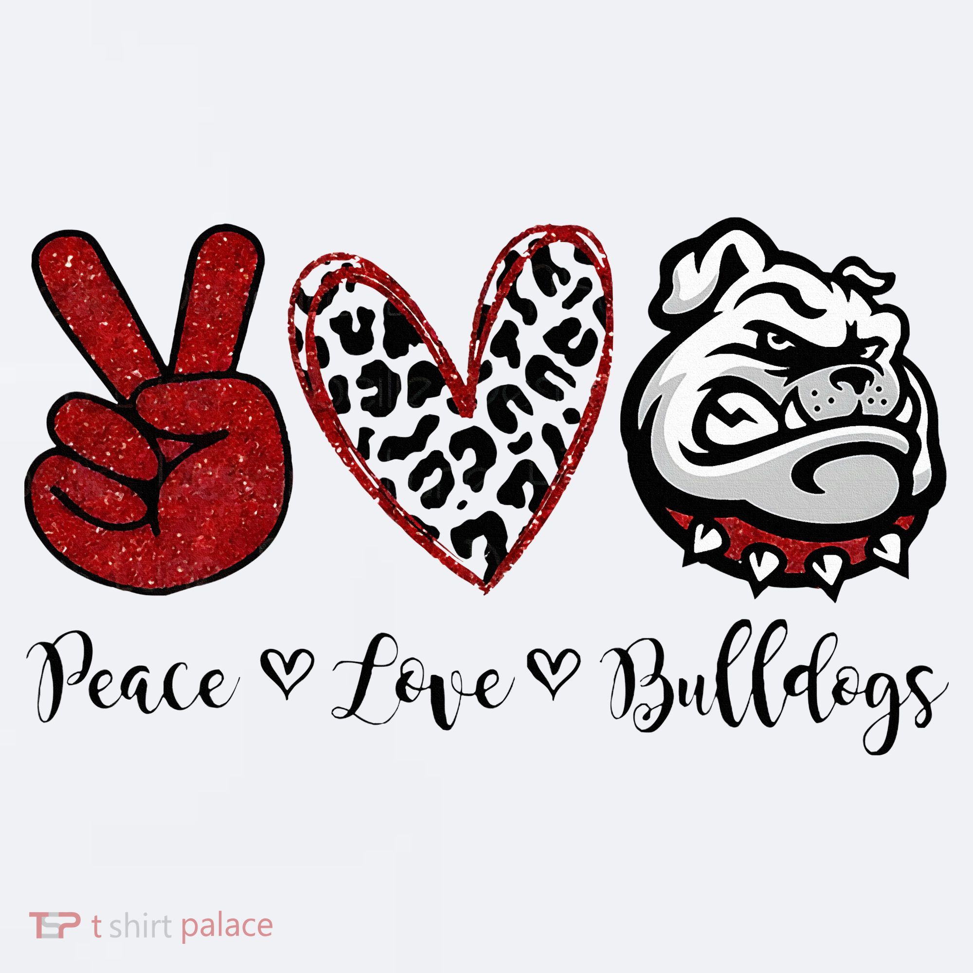 Peace Love Bulldogs Sueded Cloud Jersey T-Shirt