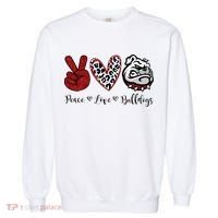 Peace Love Bulldogs Garment-Dyed Sweatshirt thumb 0