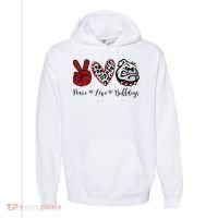 Peace Love Bulldogs Comfort Colors Garment-Dyed Hooded Sweatshirt thumb 0