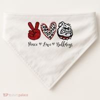 Peace Love Bulldogs USA-Made Doggie Bandana thumb 0