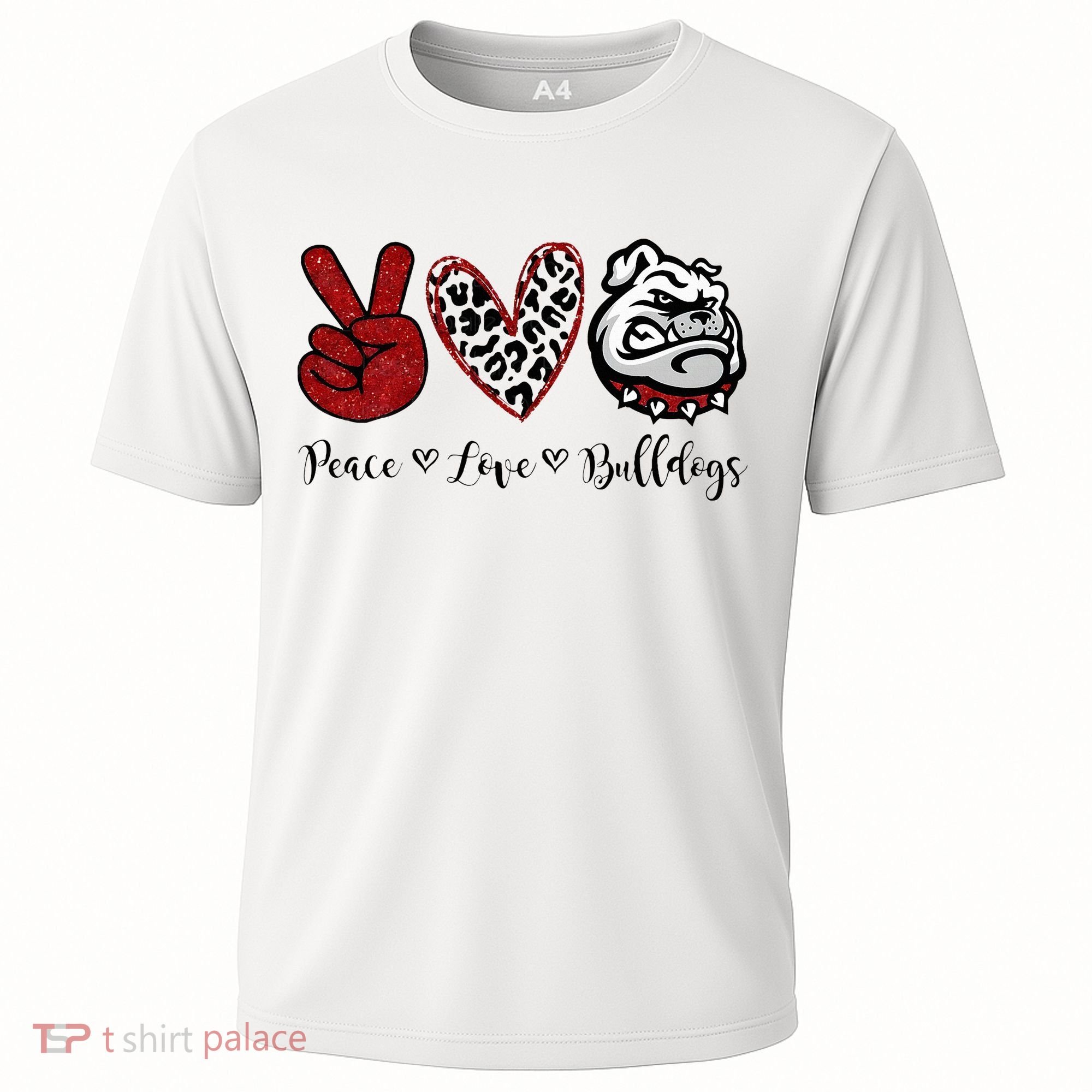 Peace Love Bulldogs Cooling Performance Crew T-Shirt