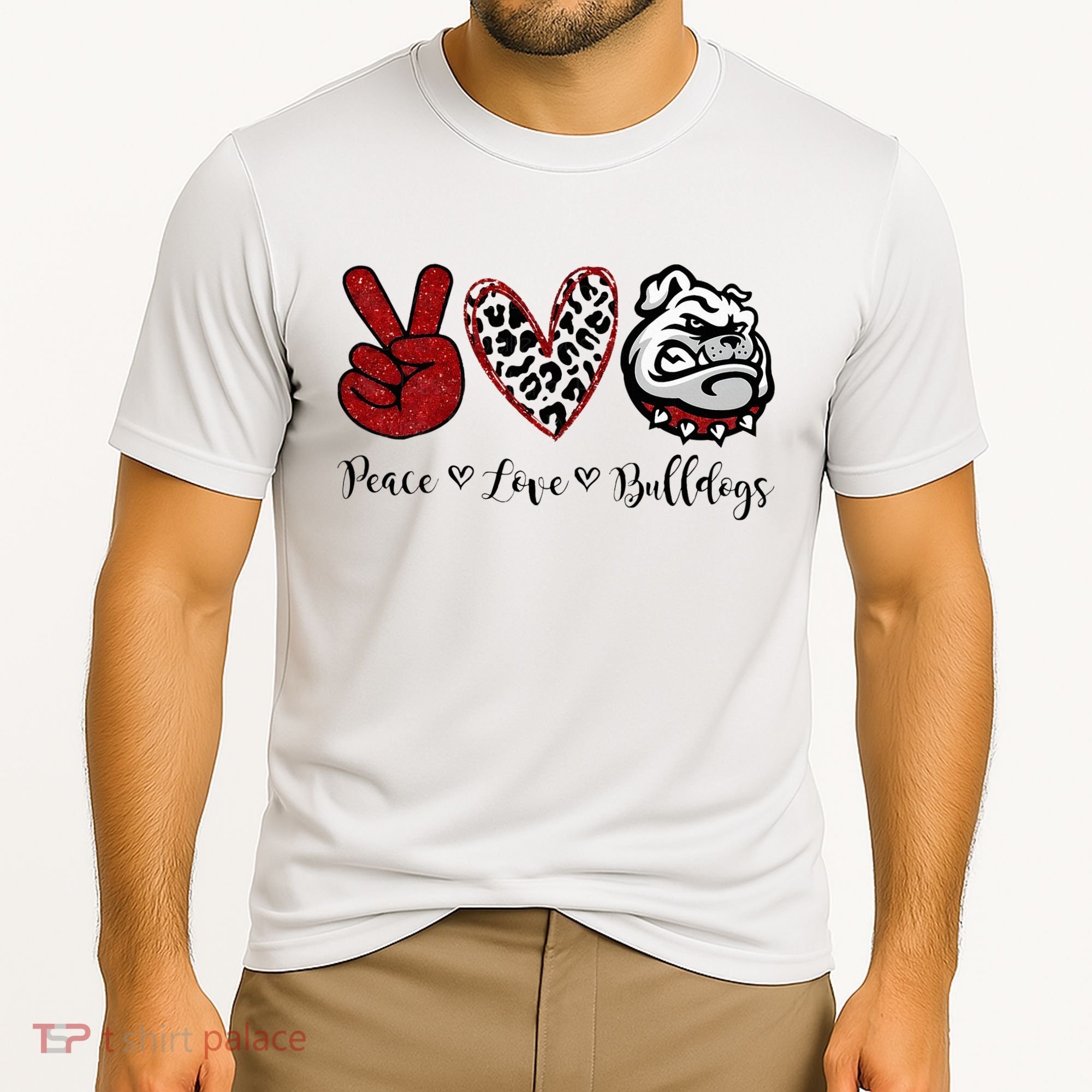 Peace Love Bulldogs Cooling Performance Crew T-Shirt