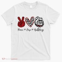 Peace Love Bulldogs T-Shirt thumb 0