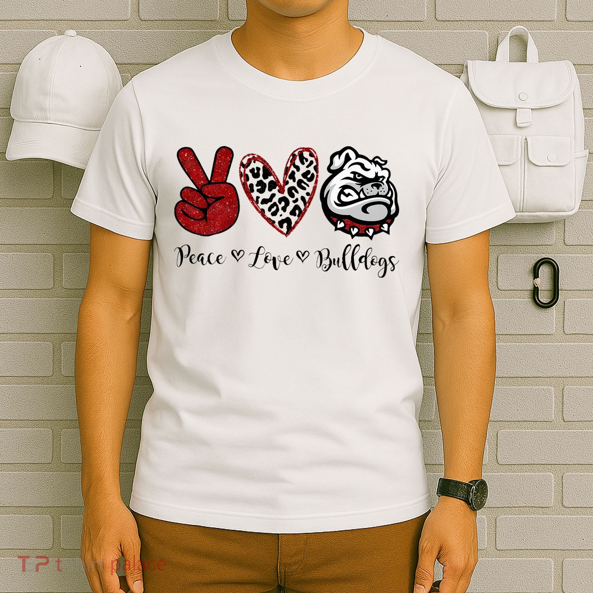 Peace Love Bulldogs T-Shirt
