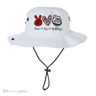 Peace Love Bulldogs Bucket Hat