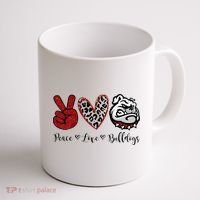 Peace Love Bulldogs Coffee Mug thumb 1