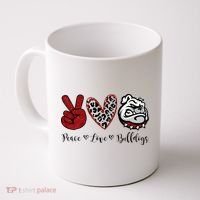 Peace Love Bulldogs Coffee Mug thumb 0