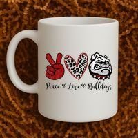 Peace Love Bulldogs Coffee Mug thumb 2