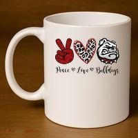 Peace Love Bulldogs 11oz C Handle Ceramic Mug thumb 4