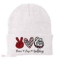 Peace Love Bulldogs Beanie thumb 0