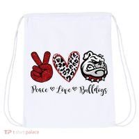 Peace Love Bulldogs Drawstring Bag thumb 0