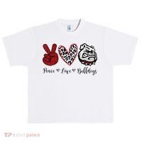 Peace Love Bulldogs Urban Oversized Heavyweight T-Shirt thumb 0