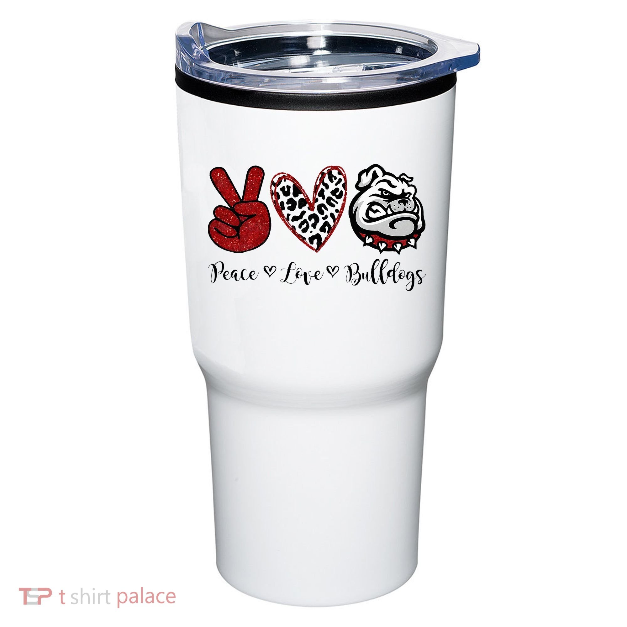 Peace Love Bulldogs Tumbler