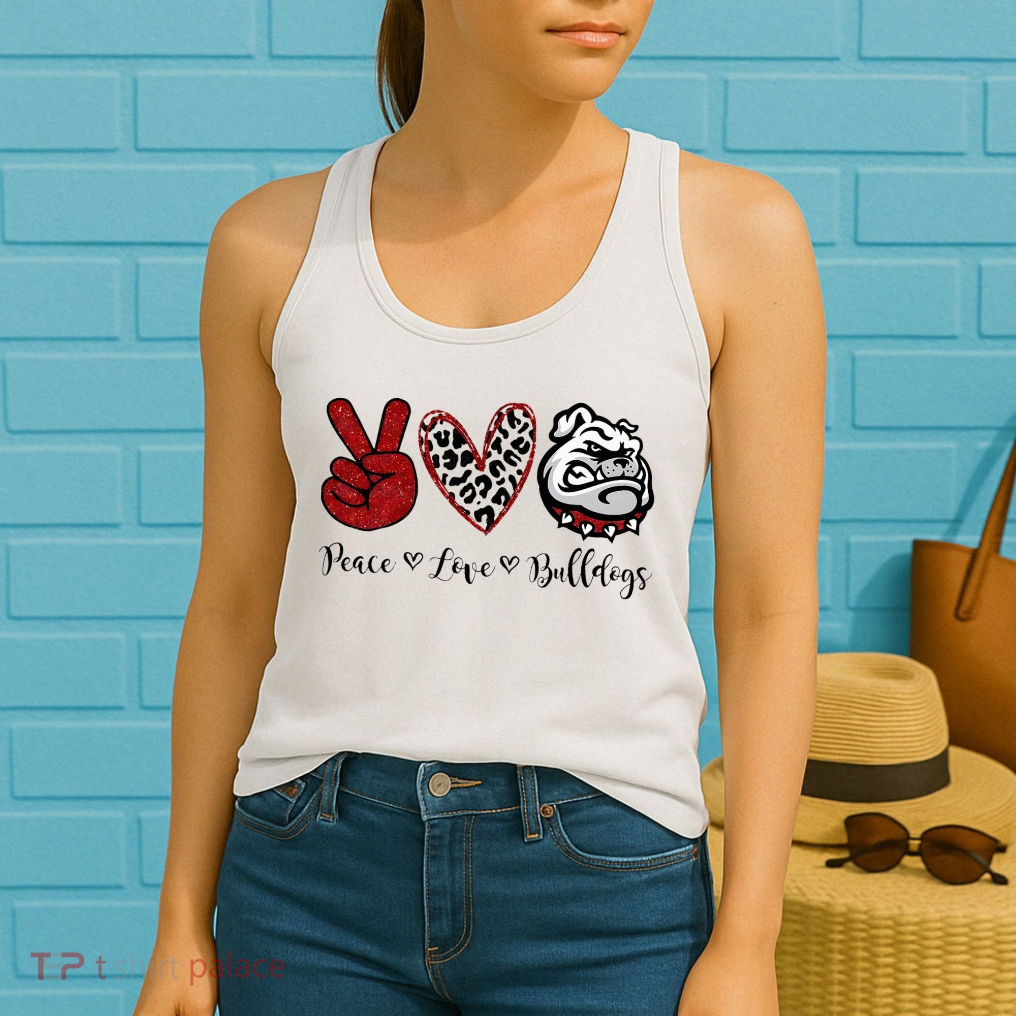 Peace Love Bulldogs Women's Tank Top