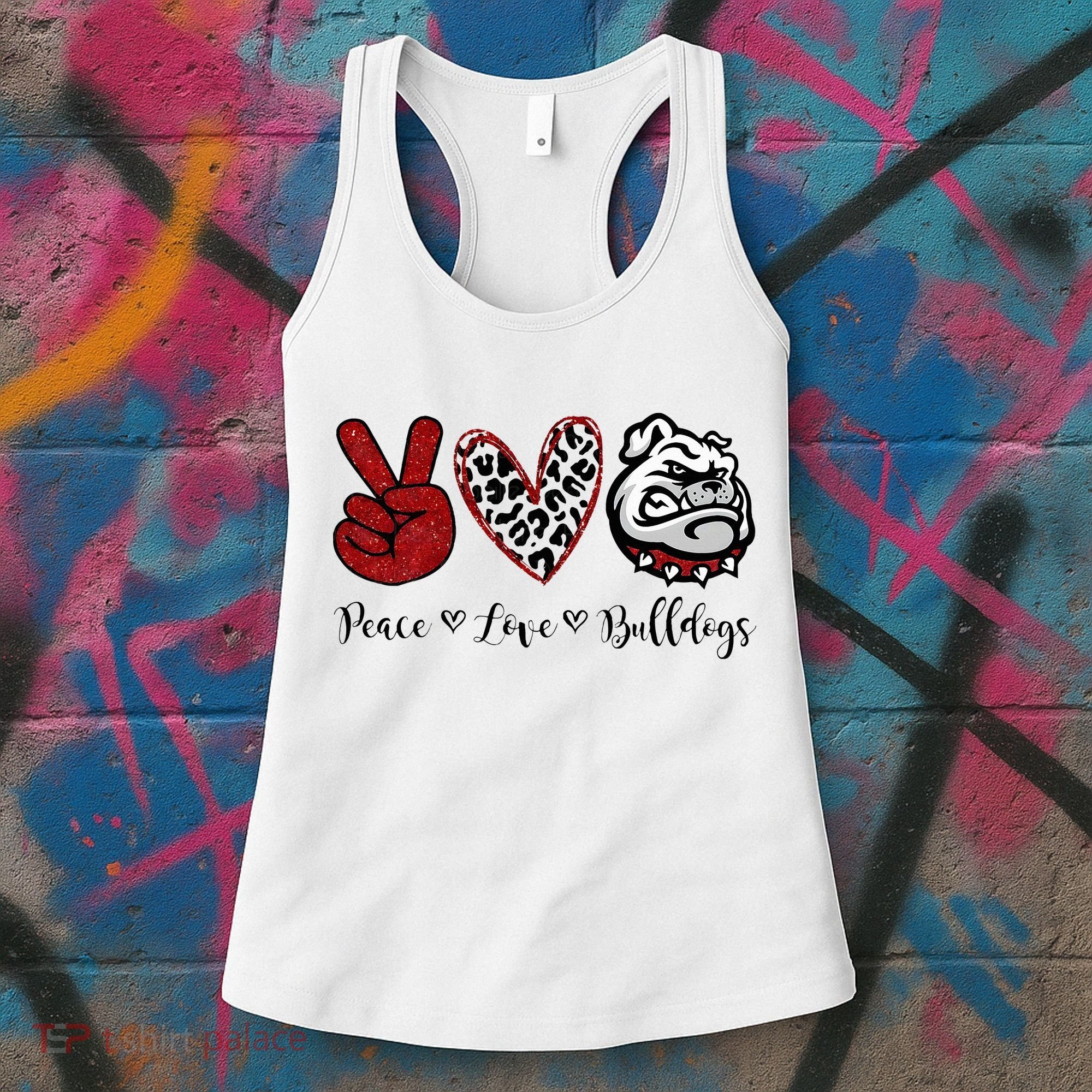 Peace Love Bulldogs Women's Tank Top