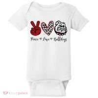 Peace Love Bulldogs Baby Bodysuit thumb 0