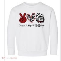 Peace Love Bulldogs Toddler Sweatshirt thumb 0