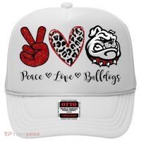 Peace Love Bulldogs Hat thumb 0