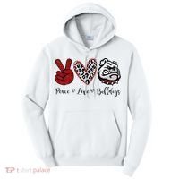 Peace Love Bulldogs Tall Hoodie thumb 0