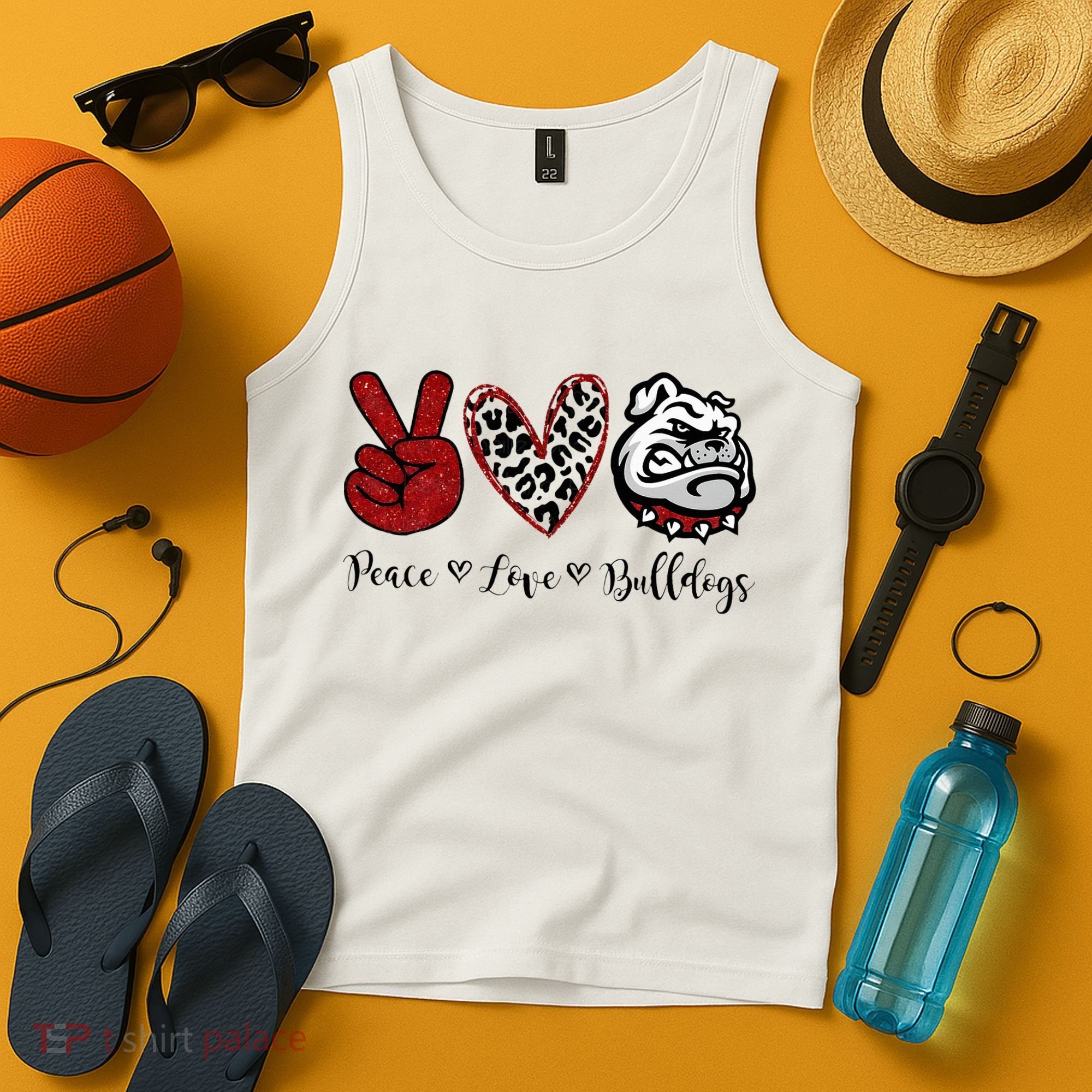 Peace Love Bulldogs Tank Top
