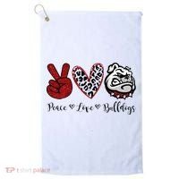 Peace Love Bulldogs Golf Towel thumb 0