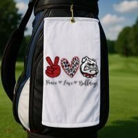 Peace Love Bulldogs Golf Towel thumb 2