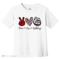 Peace Love Bulldogs Toddler T-Shirt thumb 0