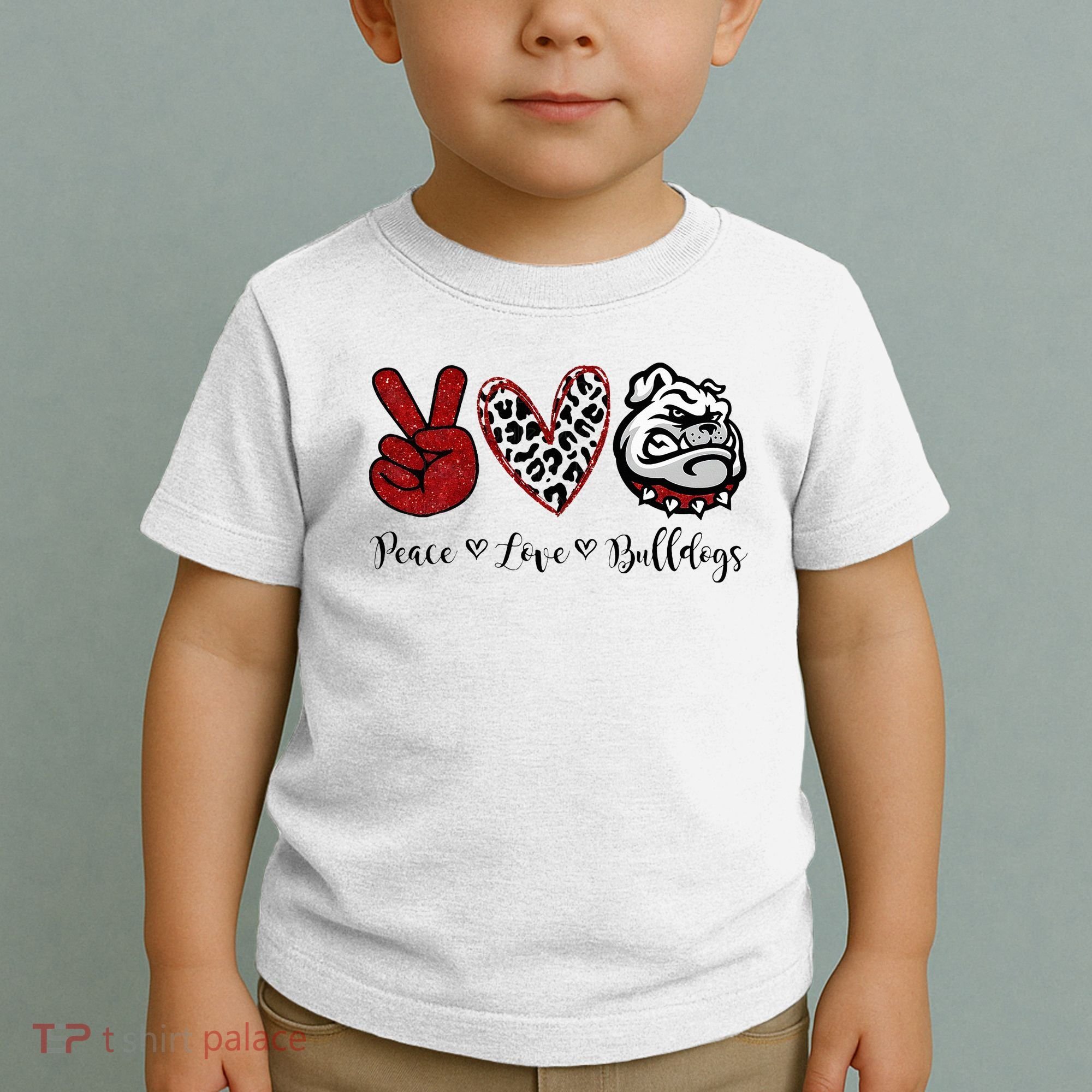 Peace Love Bulldogs Toddler T-Shirt