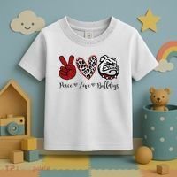 Peace Love Bulldogs Toddler T-Shirt thumb 3
