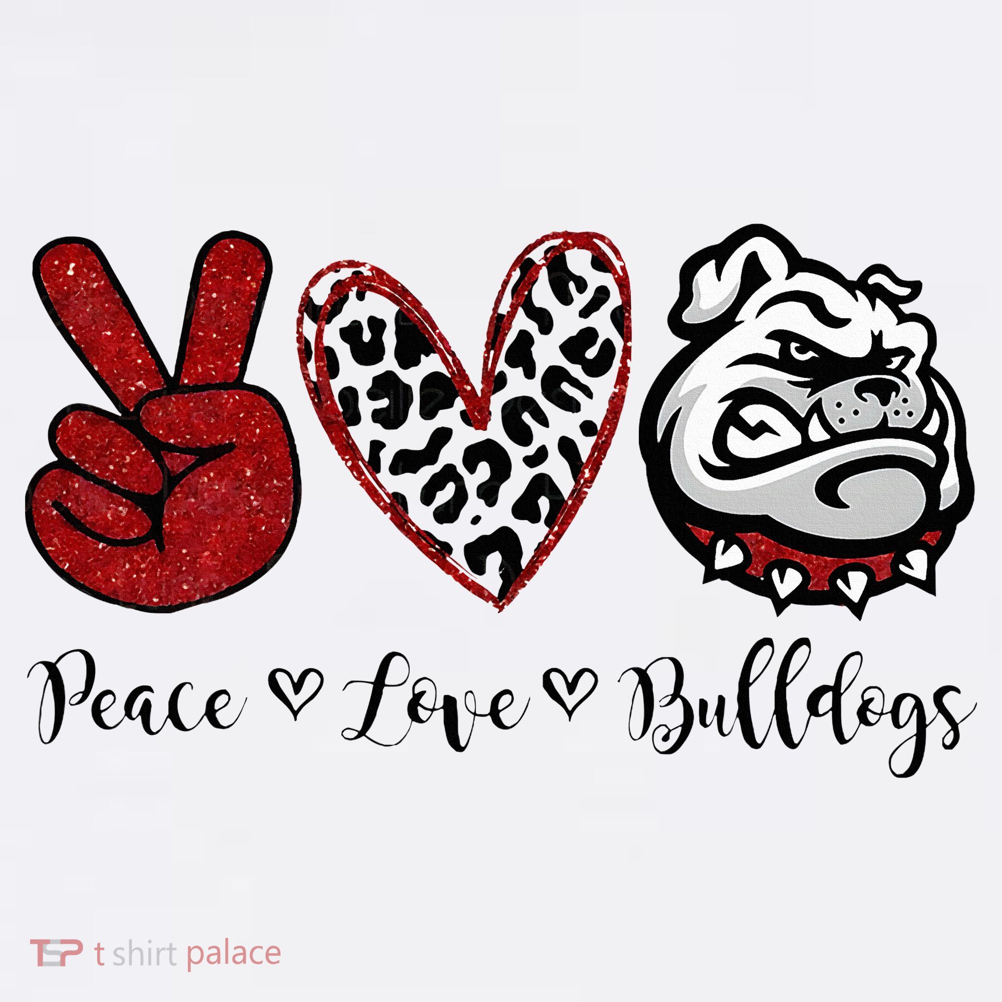 Peace Love Bulldogs Toddler T-Shirt