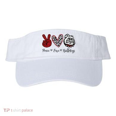 Peace Love Bulldogs Visor