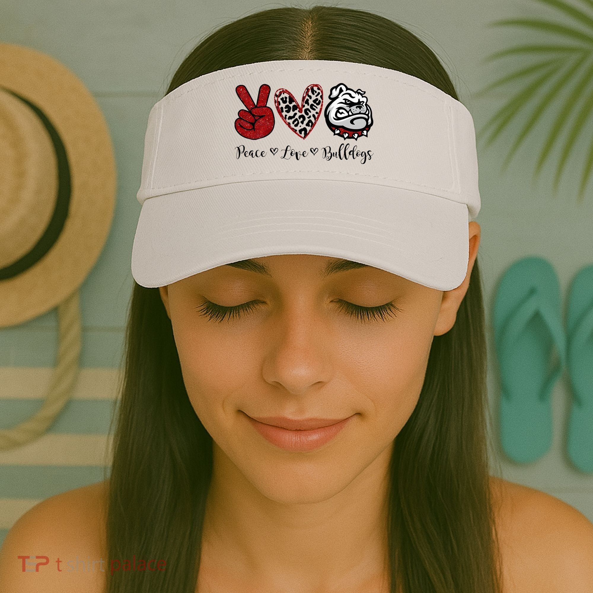 Peace Love Bulldogs Visor